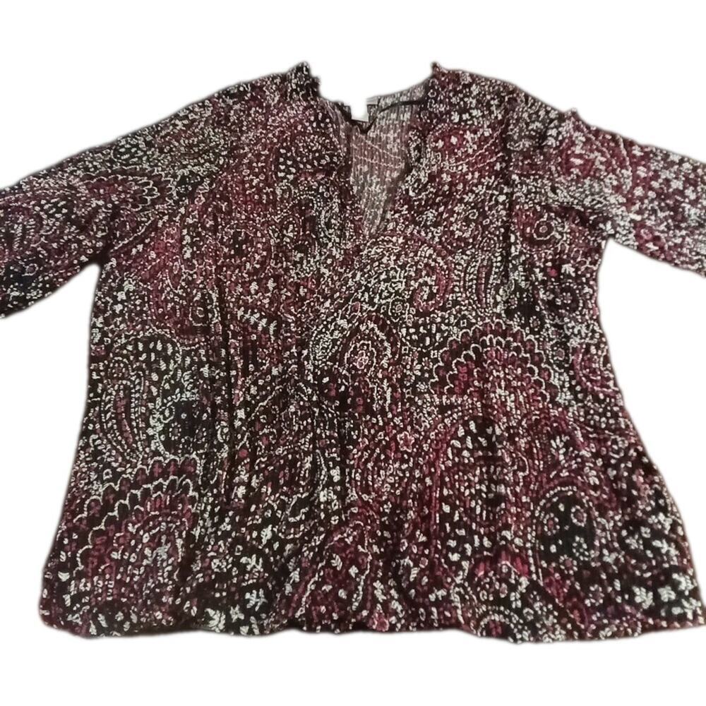 Catherines 3X Pink/ Black Duster Cardigan Open Knit 3/4 Sleeve
